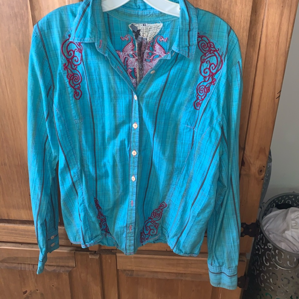 JOHNNY WAS Turquoise shirt